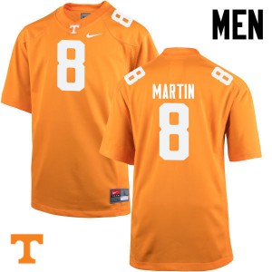 Mens #8 Justin Martin Tennessee Volunteers Limited Football Orange Jersey 726802-764