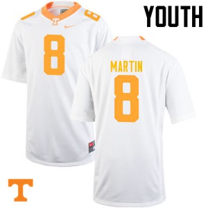 Youth #8 Justin Martin Tennessee Volunteers Limited Football White Jersey 112827-119