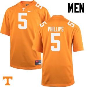 Mens #5 Kyle Phillips Tennessee Volunteers Limited Football Orange Jersey 781081-918