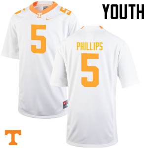 Youth #5 Kyle Phillips Tennessee Volunteers Limited Football White Jersey 698207-581
