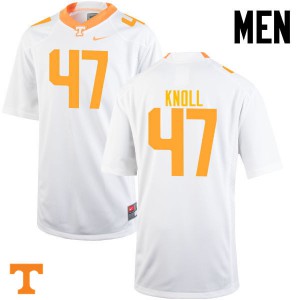 Mens #47 Landon Knoll Tennessee Volunteers Limited Football White Jersey 125010-407