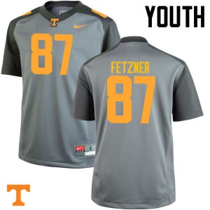 Youth #87 Logan Fetzner Tennessee Volunteers Limited Football Gray Jersey 202223-700