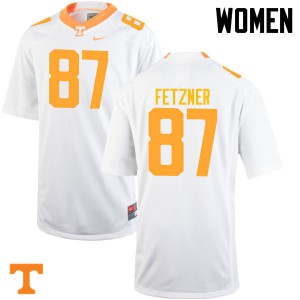 Womens #87 Logan Fetzner Tennessee Volunteers Limited Football White Jersey 691453-667