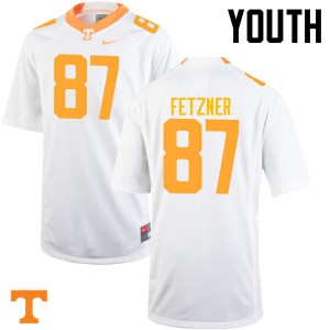 Youth #87 Logan Fetzner Tennessee Volunteers Limited Football White Jersey 423438-264
