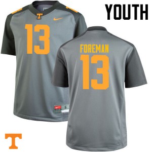 Youth #13 Malik Foreman Tennessee Volunteers Limited Football Gray Jersey 249591-629
