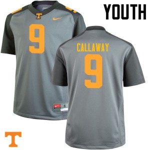 Youth #9 Marquez Callaway Tennessee Volunteers Limited Football Gray Jersey 936971-566