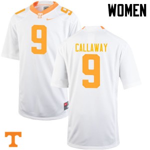 Womens #9 Marquez Callaway Tennessee Volunteers Limited Football White Jersey 242673-739