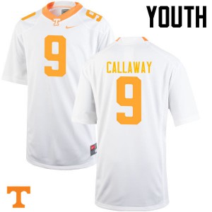 Youth #9 Marquez Callaway Tennessee Volunteers Limited Football White Jersey 231821-151