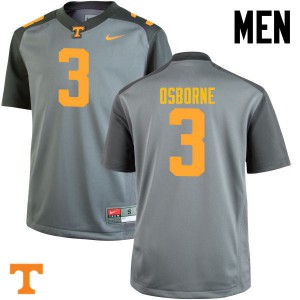 Mens #3 Marquill Osborne Tennessee Volunteers Limited Football Gray Jersey 322354-568