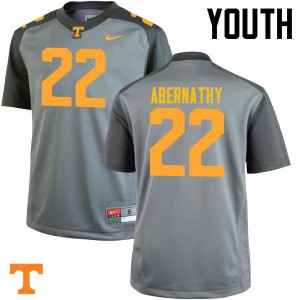 Youth #22 Micah Abernathy Tennessee Volunteers Limited Football Gray Jersey 895740-800