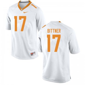 Mens #17 Michael Bittner Tennessee Volunteers Limited Football White Jersey 979024-547