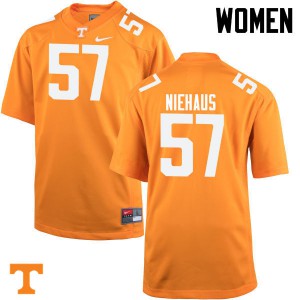 Womens #57 Nathan Niehaus Tennessee Volunteers Limited Football Orange Jersey 557934-345