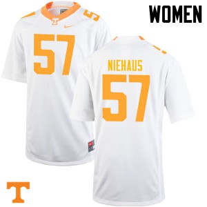 Womens #57 Nathan Niehaus Tennessee Volunteers Limited Football White Jersey 795405-476