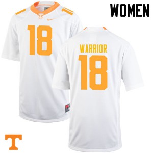 Womens #18 Nigel Warrior Tennessee Volunteers Limited Football White Jersey 733850-876