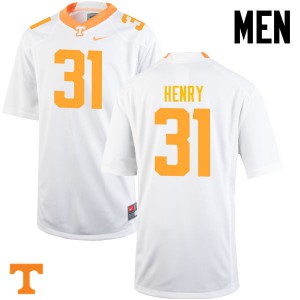 Mens #31 Parker Henry Tennessee Volunteers Limited Football White Jersey 990466-381
