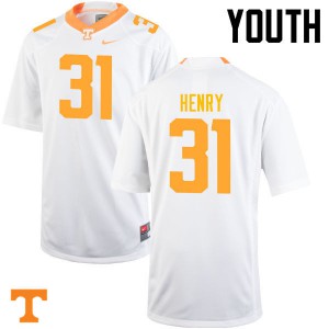 Youth #31 Parker Henry Tennessee Volunteers Limited Football White Jersey 378756-737