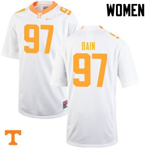 Womens #97 Paul Bain Tennessee Volunteers Limited Football White Jersey 203702-618