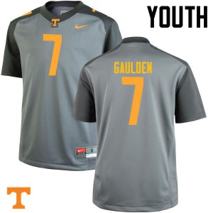 Youth #7 Rashaan Gaulden Tennessee Volunteers Limited Football Gray Jersey 206736-904