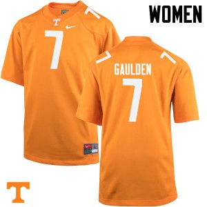 Womens #7 Rashaan Gaulden Tennessee Volunteers Limited Football Orange Jersey 725424-115