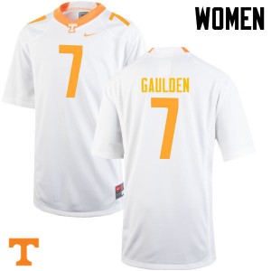 Womens #7 Rashaan Gaulden Tennessee Volunteers Limited Football White Jersey 780823-647