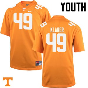 Youth #49 Rudy Klarer Tennessee Volunteers Limited Football Orange Jersey 816010-991