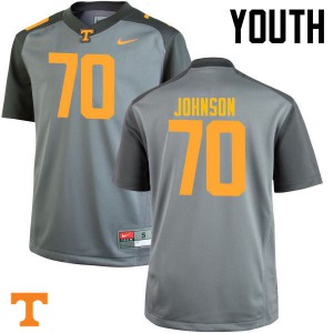 Youth #70 Ryan Johnson Tennessee Volunteers Limited Football Gray Jersey 349005-372