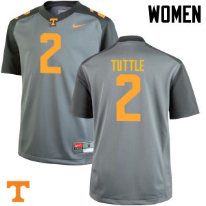 Womens #2 Shy Tuttle Tennessee Volunteers Limited Football Gray Jersey 718711-243