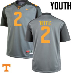 Youth #2 Shy Tuttle Tennessee Volunteers Limited Football Gray Jersey 651903-987
