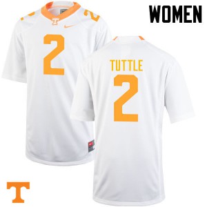 Womens #2 Shy Tuttle Tennessee Volunteers Limited Football White Jersey 539596-833