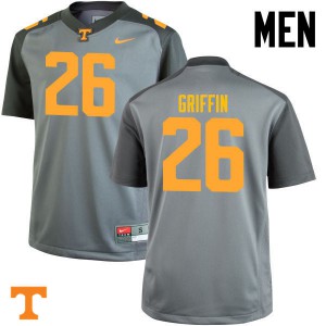 Mens #26 Stephen Griffin Tennessee Volunteers Limited Football Gray Jersey 904383-254