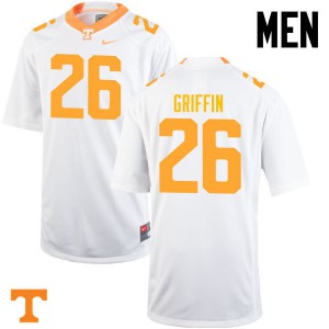 Mens #26 Stephen Griffin Tennessee Volunteers Limited Football White Jersey 565945-529