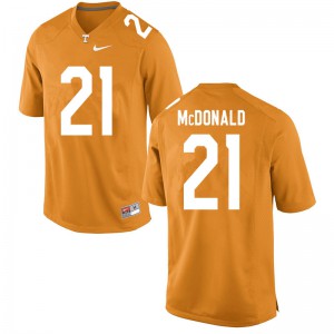 Mens #21 Tamarion McDonald Tennessee Volunteers Limited Football Orange Jersey 401930-228