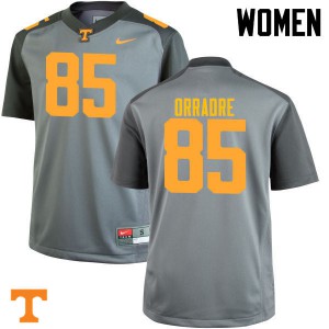 Womens #85 Thomas Orradre Tennessee Volunteers Limited Football Gray Jersey 663024-875