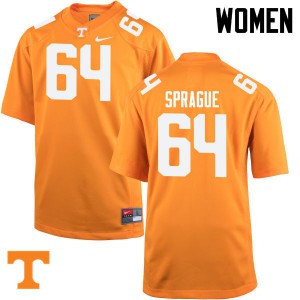 Womens #64 Tommy Sprague Tennessee Volunteers Limited Football Orange Jersey 375021-559