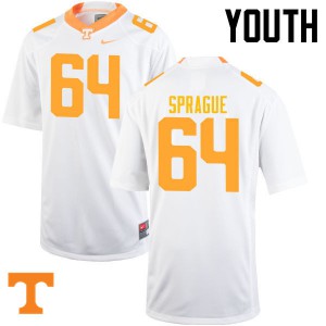 Youth #64 Tommy Sprague Tennessee Volunteers Limited Football White Jersey 572819-617