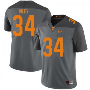 Mens #34 Trel Riley Tennessee Volunteers Limited Football Gray Jersey 393156-113