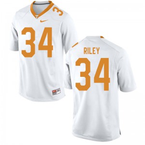 Mens #34 Trel Riley Tennessee Volunteers Limited Football White Jersey 685242-578