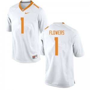 Mens #1 Trevon Flowers Tennessee Volunteers Limited Football White Jersey 484569-890