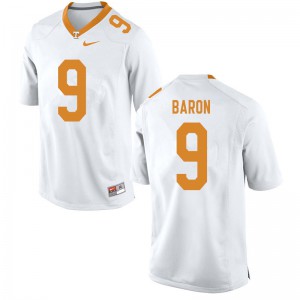 Mens #9 Tyler Baron Tennessee Volunteers Limited Football White Jersey 784404-716