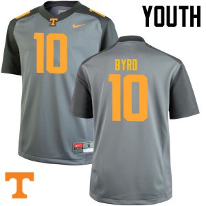 Youth #10 Tyler Byrd Tennessee Volunteers Limited Football Gray Jersey 211961-819
