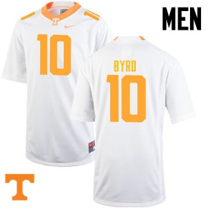 Mens #10 Tyler Byrd Tennessee Volunteers Limited Football White Jersey 941016-842