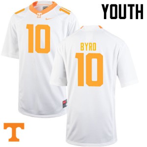 Youth #10 Tyler Byrd Tennessee Volunteers Limited Football White Jersey 496382-539