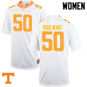 Womens #50 Venzell Boulware Tennessee Volunteers Limited Football White Jersey 450143-493