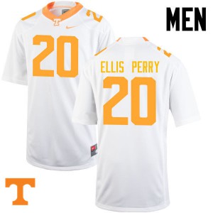 Mens #20 Vincent Ellis Perry Tennessee Volunteers Limited Football White Jersey 546750-787