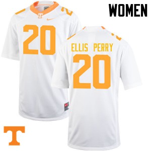 Womens #20 Vincent Ellis Perry Tennessee Volunteers Limited Football White Jersey 402618-509