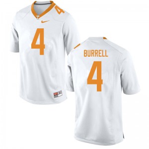 Mens #4 Warren Burrell Tennessee Volunteers Limited Football White Jersey 507418-370