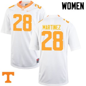 Womens #28 Will Martinez Tennessee Volunteers Limited Football White Jersey 274232-318