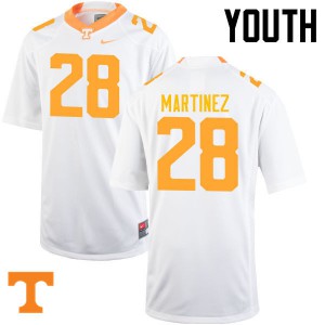 Youth #28 Will Martinez Tennessee Volunteers Limited Football White Jersey 292217-706