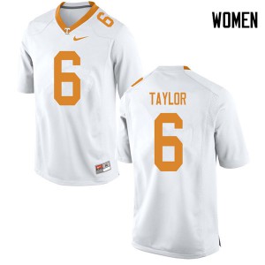 Womens #6 Alontae Taylor Tennessee Volunteers Limited Football White Jersey 825650-413
