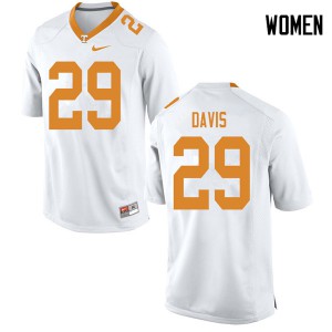 Womens #29 Brandon Davis Tennessee Volunteers Limited Football White Jersey 553226-420